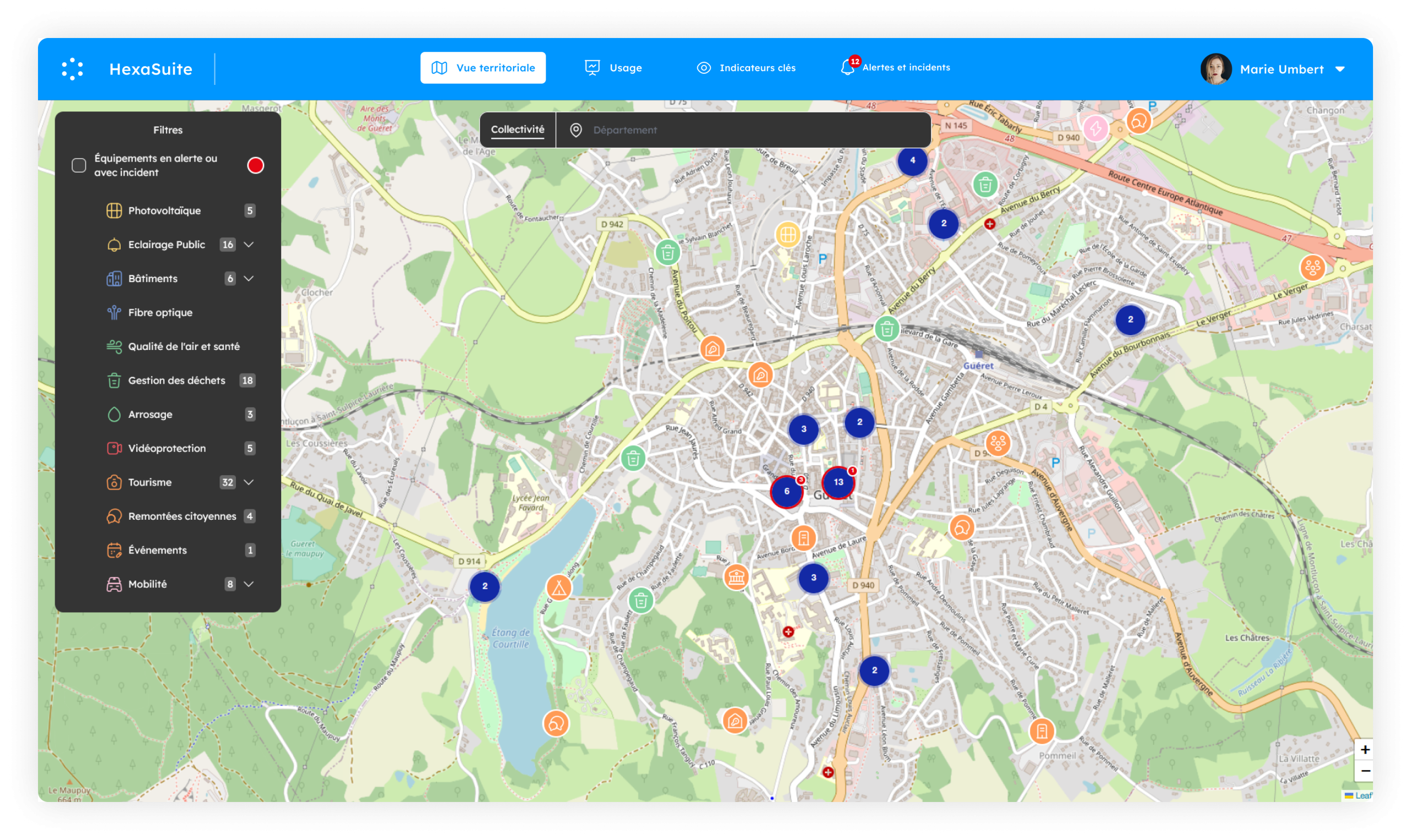 Supervisez et pilotez votre territoire en continu depuis une vue unique, cartographique et interactive.